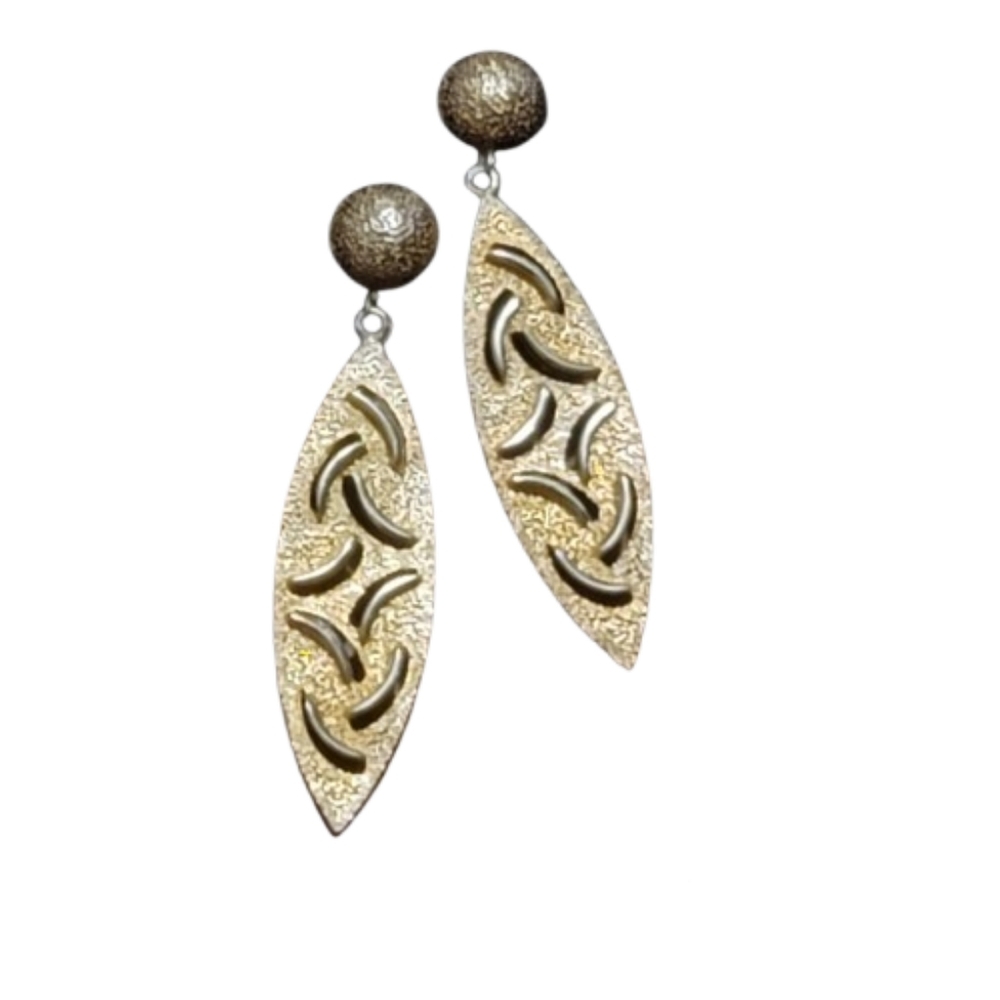Gold Tone Textured Earrings